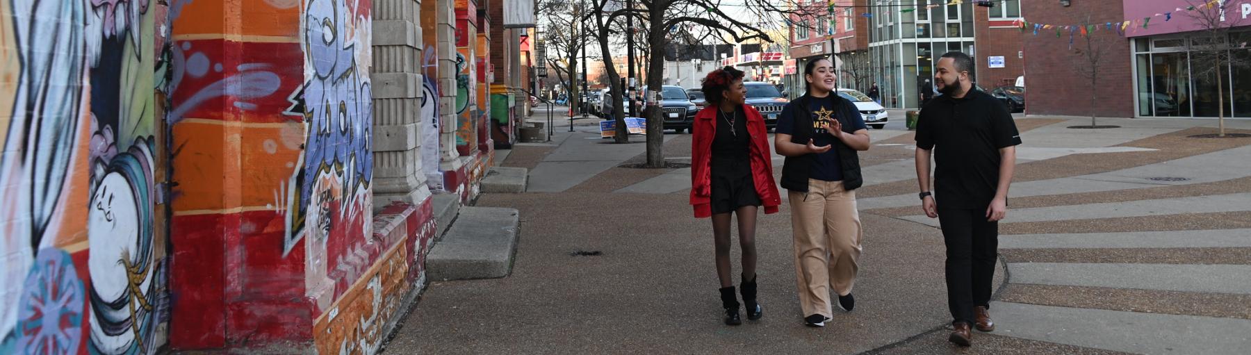 Students Walking in Pilsen