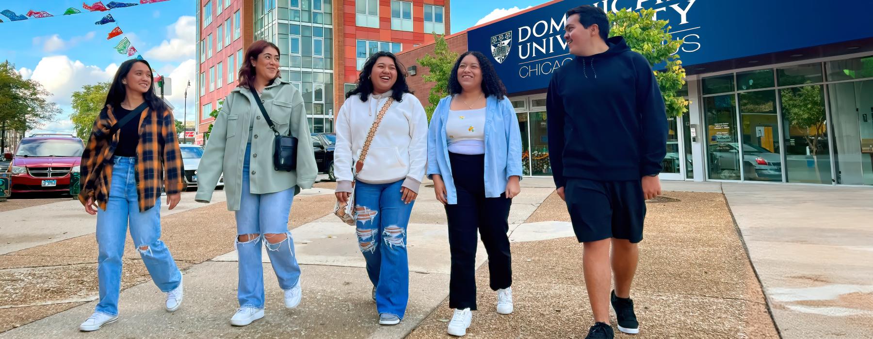 Students walking on Chicago Campus