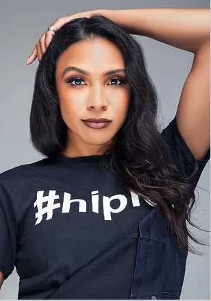 Woman in a black t-shirt