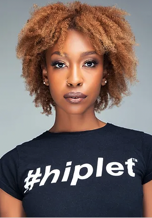 Woman in a black t-shirt