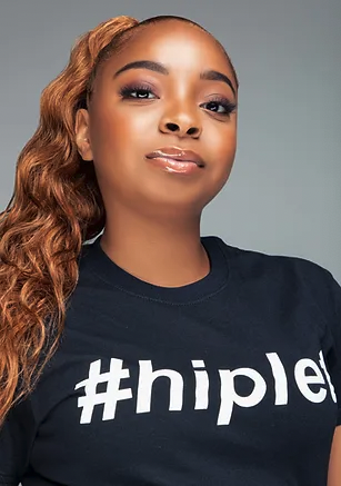 Woman in a black t-shirt