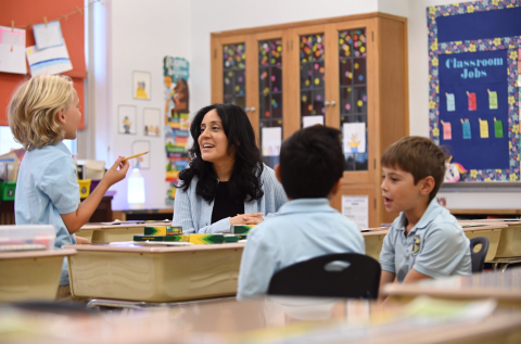 IIda Nunez in Classroom with Students