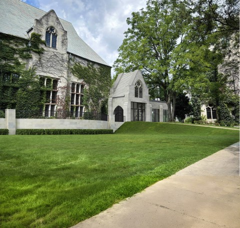 New exterior entrance to Lund Auditorium