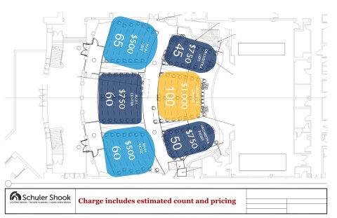 Lund Auditorium COlor Coded Seat Map