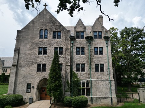 Exterior shot of Power Hall.