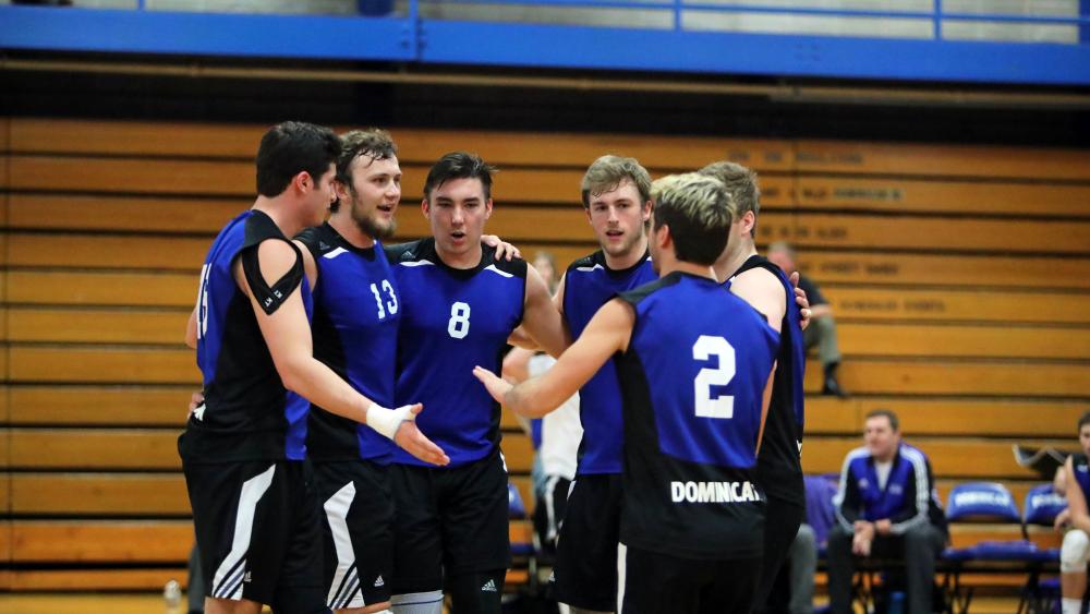 Members of the men’s volleyball team in 2017