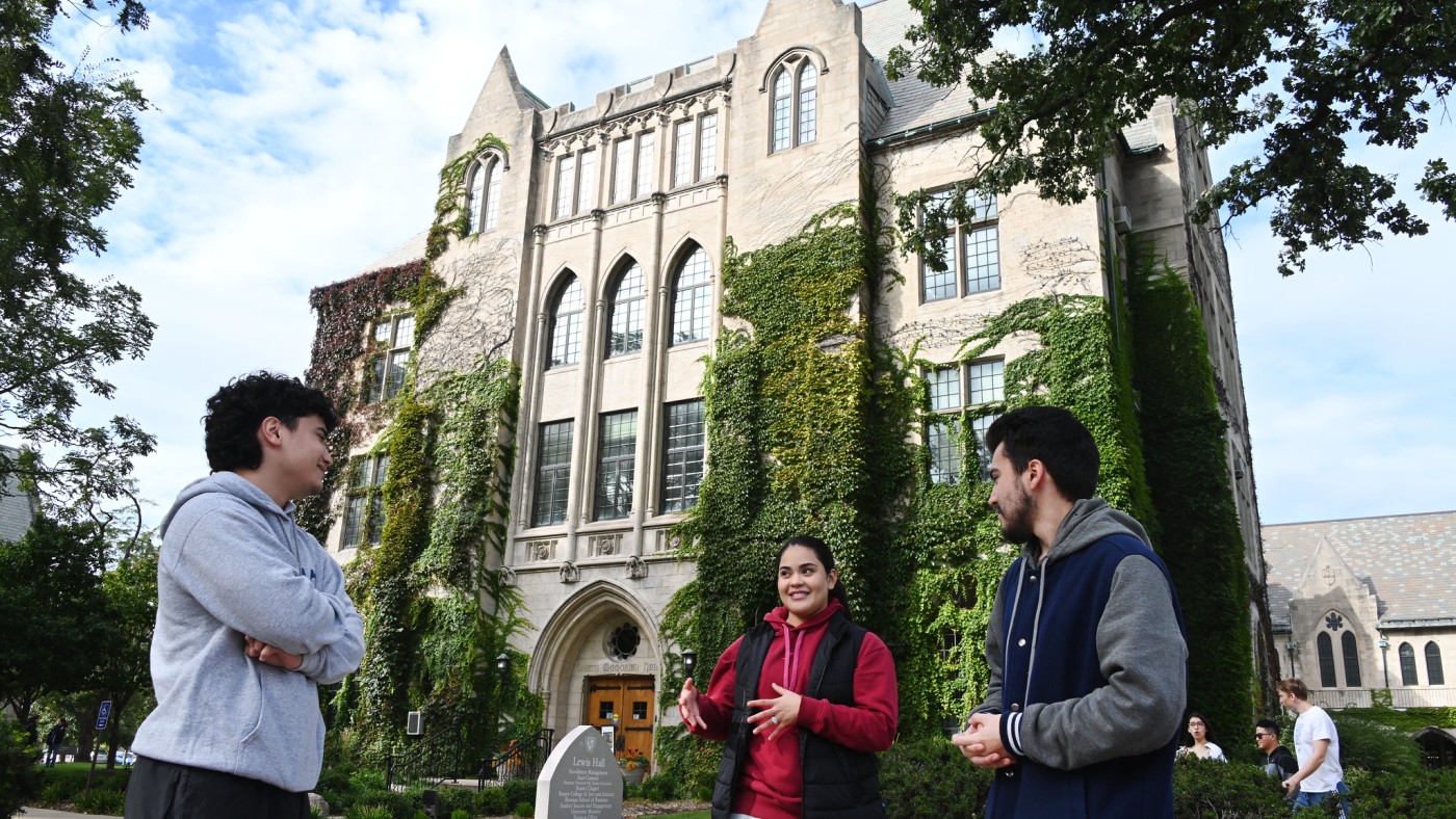 students on campus