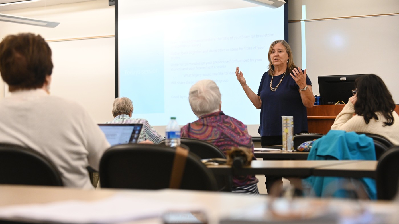 Julie Bach lecture with students