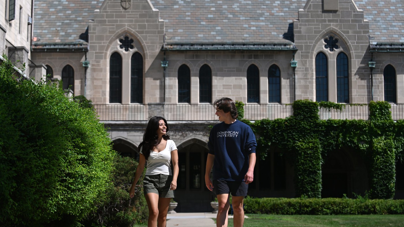 Two students on campus