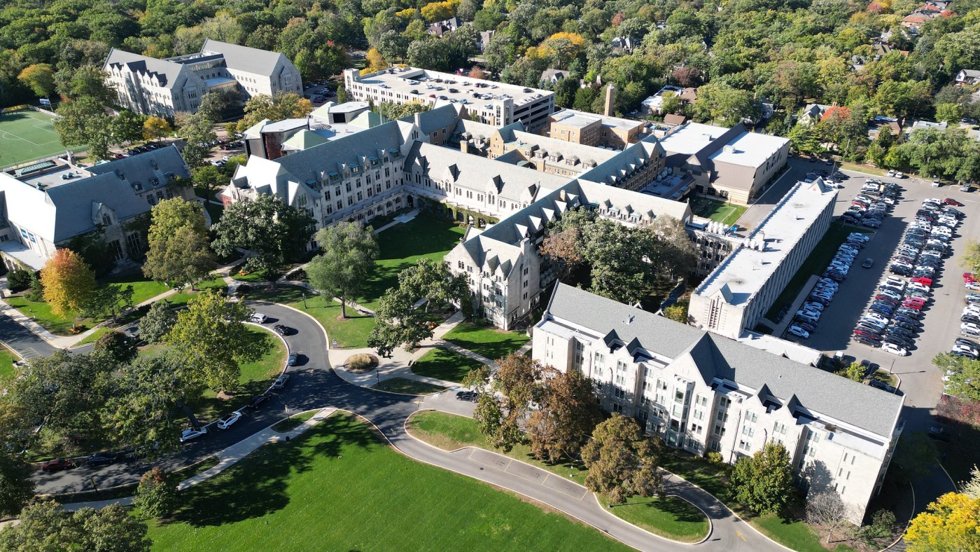 Aerial image of campus