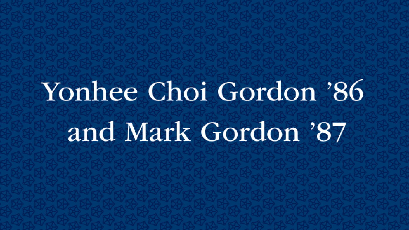Yonhee Choi Gordon ’86 and Mark Gordon ’87