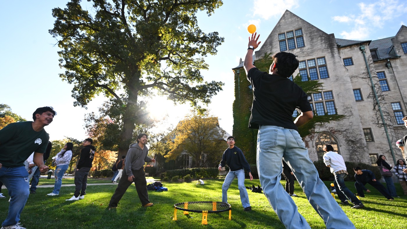 Students play games on the Quad at Dominican University's annual Fall Fest.