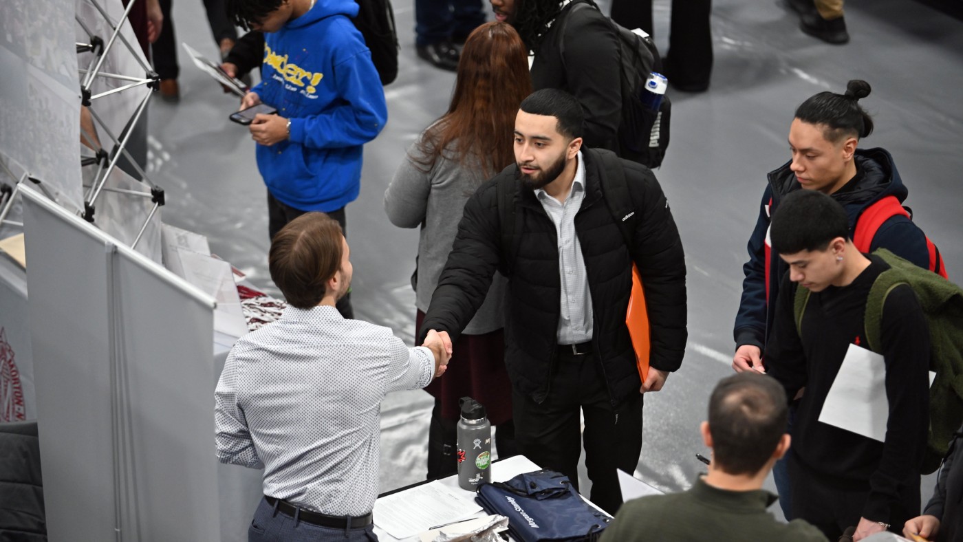 Students attanding career fair