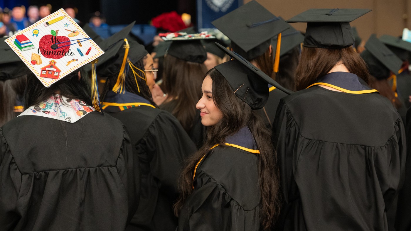 Graduates in caps and gowns
