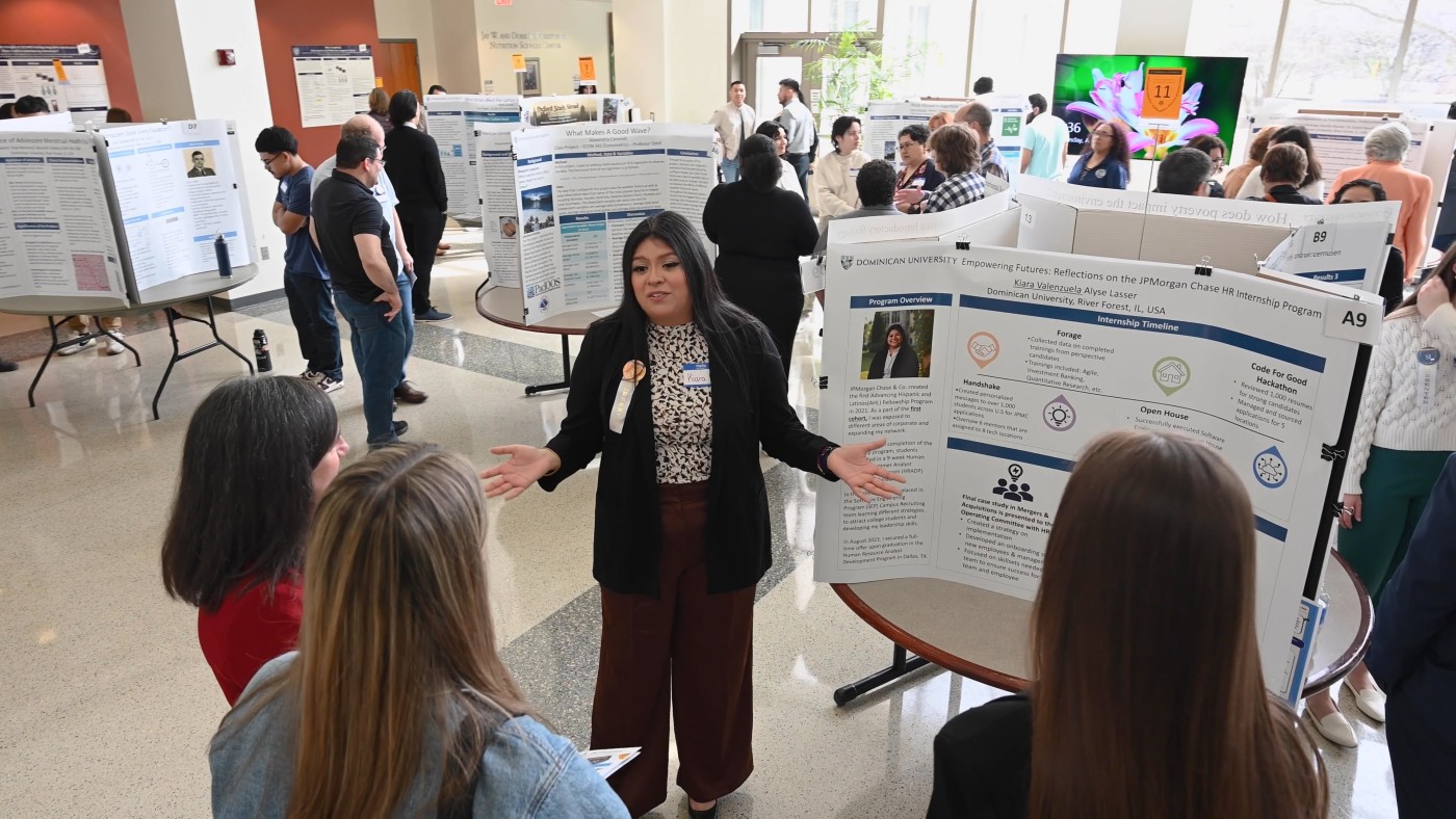 Students at poster presentation