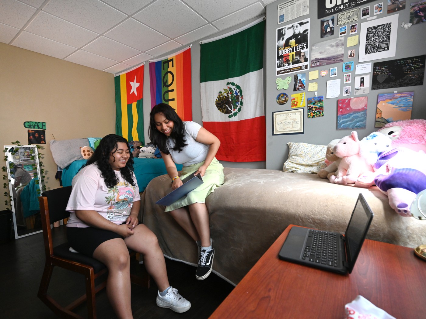 Two students in Coughlin Dorm