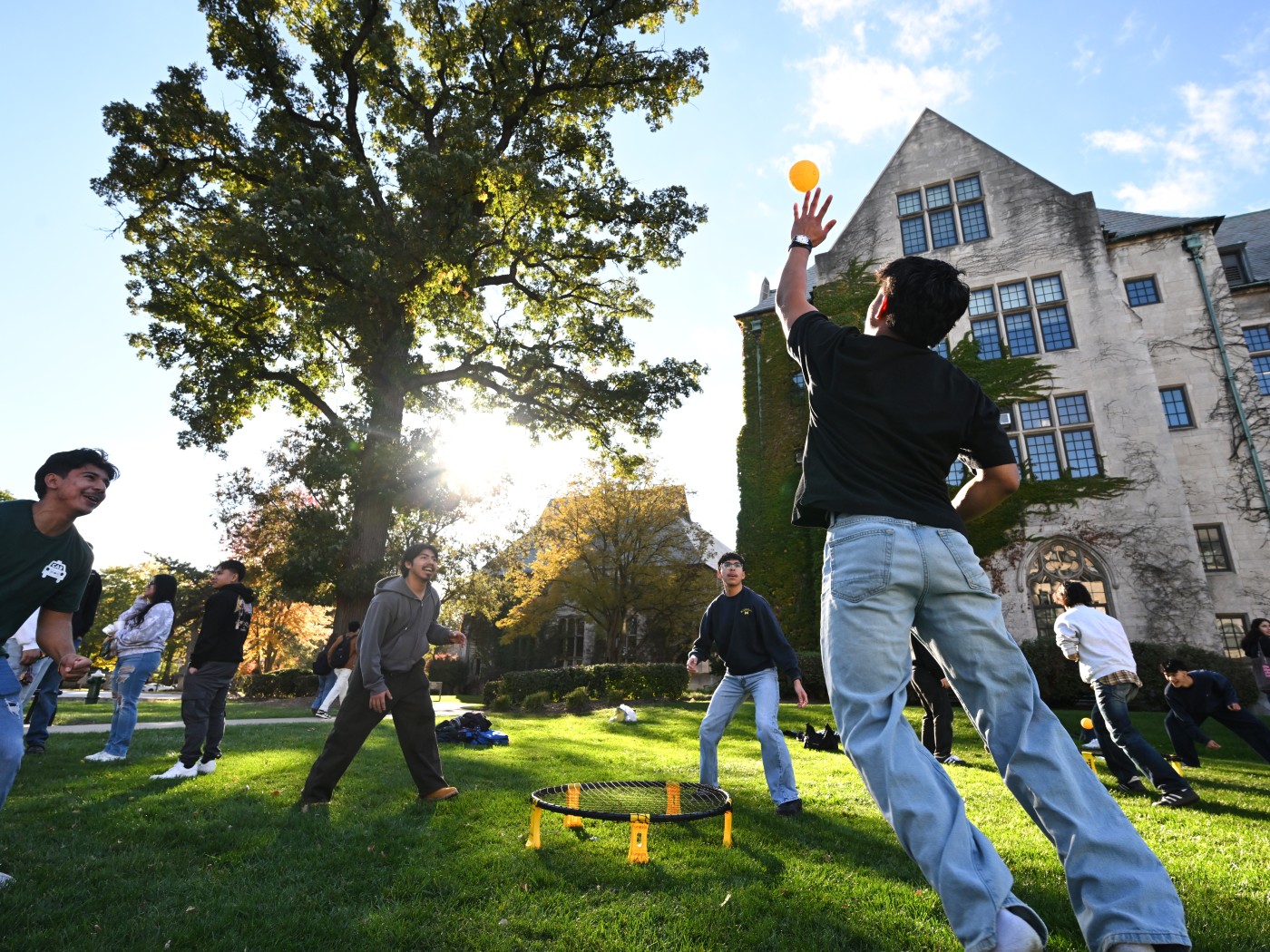 Students play games on the Quad at Dominican University's annual Fall Fest.