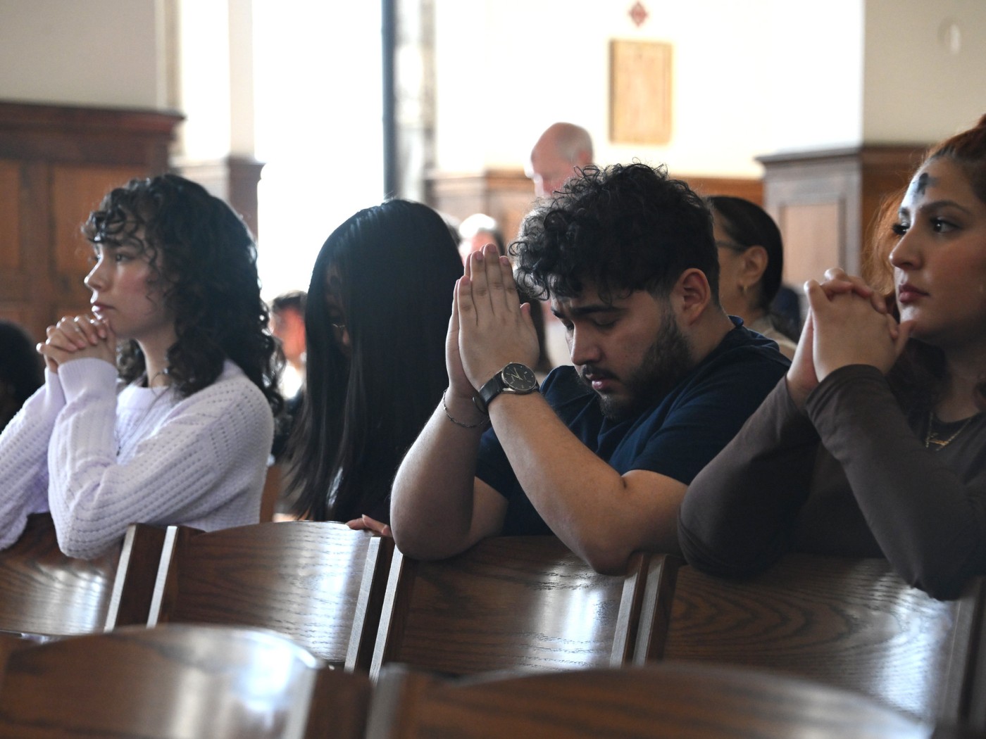 Students in prayer