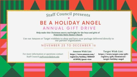 Ad for Be A Holiday Angel Gift Drive