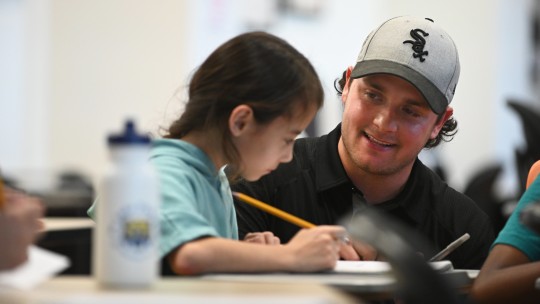 Child with teacher
